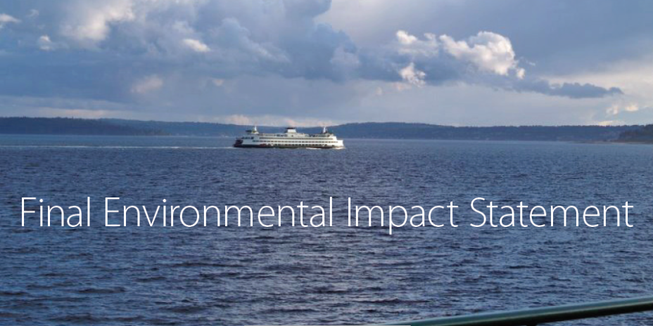 Boat on water. There is text that reads "Final Environmental Impact Statement"